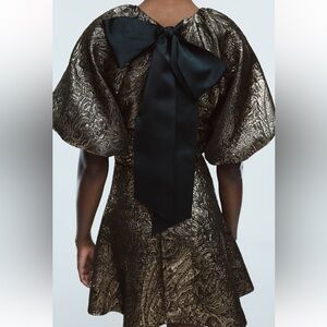 H&M NWT BlOGGER FAVORITE Balloon-Sleeved Party Mini Dress, Out of Stock, Size M